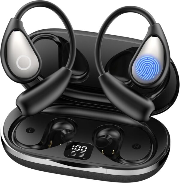 【2024 Flagship】OWS AI Translator Earbuds｜Real-Time 144-Language Interpreter｜Bluetooth 5.3 Open-Ear Design｜3-in-1 Solution for Travel, Business & Learning｜iOS/Android Compatible｜Midnight Black