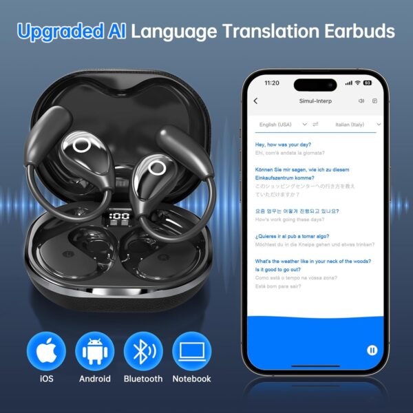 Real-Time AI Translation Earbuds | 144-Language 3-in-1 Wireless Headphones for Global Communication – Travel, Business, & Learning (iOS/Android Compatible) - Image 4