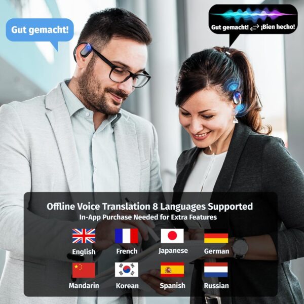 2025 AI Language Translator Earbuds Real Time, OWS 3-in-1 Translation Earbuds 144 Languages & Accents and Long Battery Life, Ideal for Travel and Business (Black) - Image 5