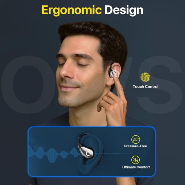 【2024 Flagship】OWS AI Translator Earbuds｜Real-Time 144-Language Interpreter｜Bluetooth 5.3 Open-Ear Design｜3-in-1 Solution for Travel, Business & Learning｜iOS/Android Compatible｜Midnight Black - Image 4