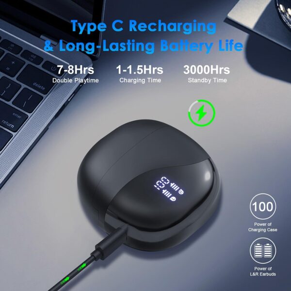 Real-Time AI Translation Earbuds | 144-Language 3-in-1 Translating Headphones for Global Travel, Business & Language Learning – Compact Design with Charging Case (Black) - Image 6