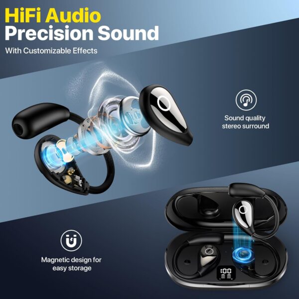 【2024 Flagship】OWS AI Translator Earbuds｜Real-Time 144-Language Interpreter｜Bluetooth 5.3 Open-Ear Design｜3-in-1 Solution for Travel, Business & Learning｜iOS/Android Compatible｜Midnight Black - Image 6